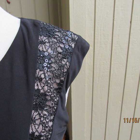 #472  NEW WOMAN'S BLACK EVENING DRESS BY R&M RICHARDS (SIZE 16W) - Picture 3 of 4